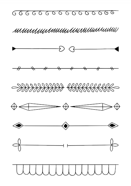 Vettore divisori disegnati a mano