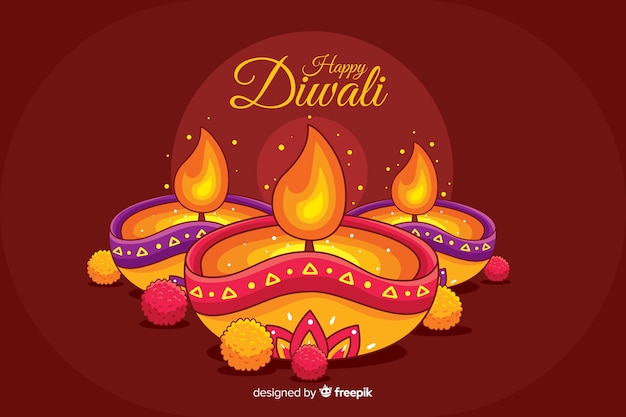 Vettore sfondo di diwali disegnato a mano