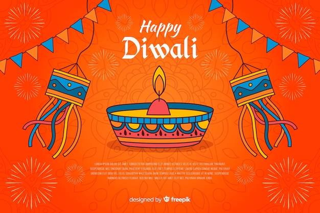 Sfondo di diwali disegnato a mano