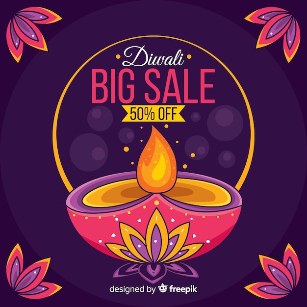 Grande vendita di diwali disegnata a mano