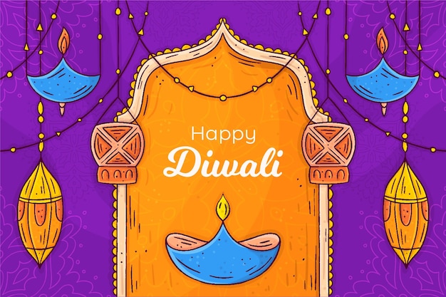 hand drawn diwali concept