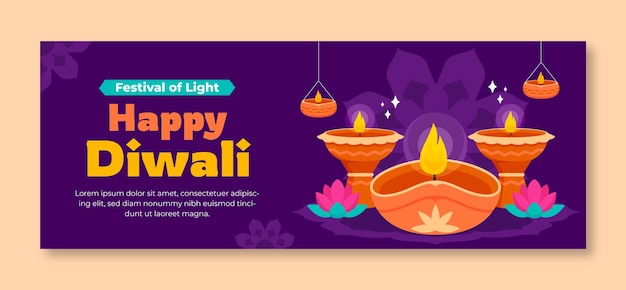 Hand drawn diwali template design