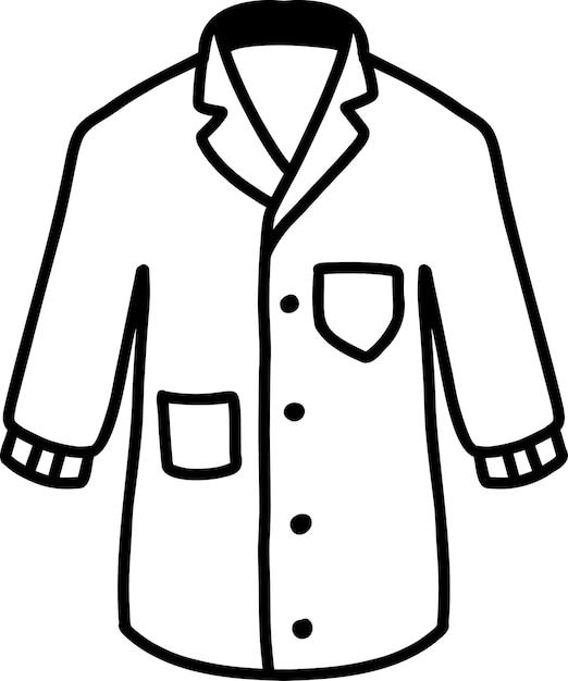 手描きの医者の制服シャツのイラスト