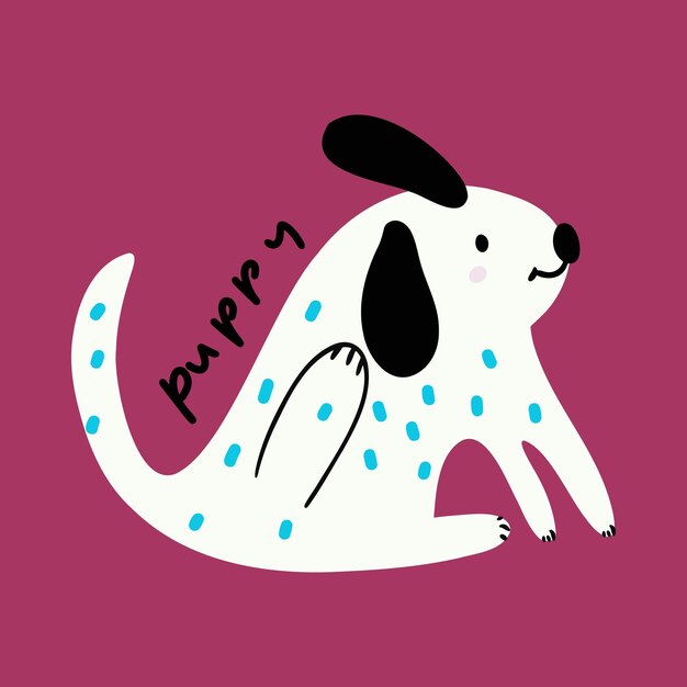 Vector hand drawn dog cartoon illustration