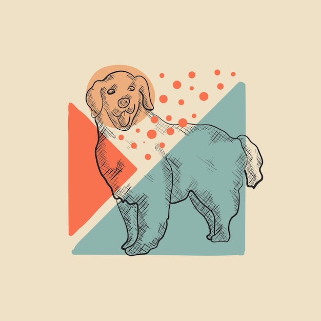 Vector hand drawn dog illustration 1