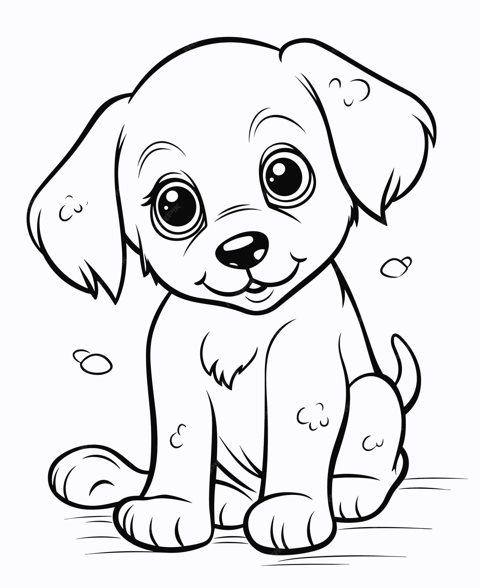 Premium Vector | Hand drawn dog outline illustration Cute dog coloring