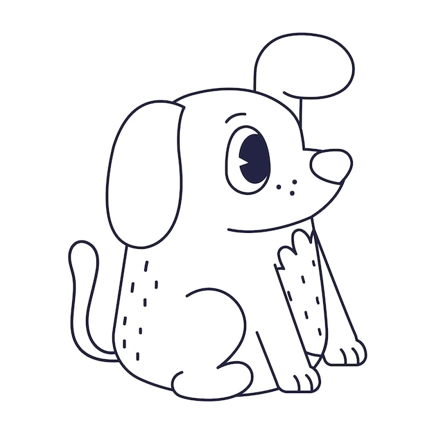 Вектор Нарисованная рукой иллюстрация контура собаки