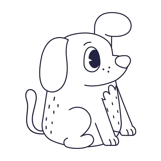 Hand drawn dog outline illustration