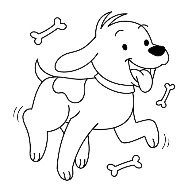 Hand drawn dog outline illustration