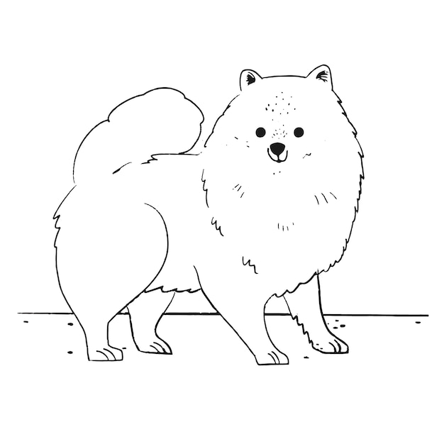 Hand drawn dog outline illustration