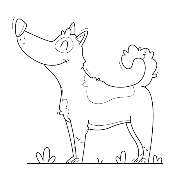 Vector hand drawn dog outline illustration