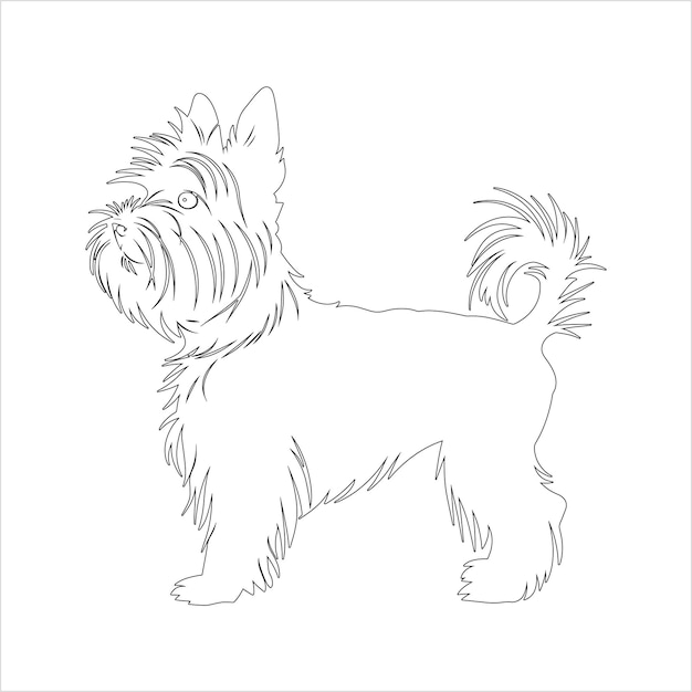 Vector hand drawn dog outline illustration