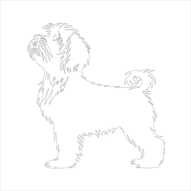 hand drawn dog outline illustration