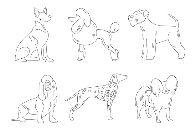 Vector hand drawn dog outline
