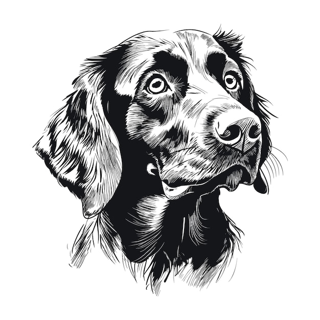 Hand drawn dog sketch illustration