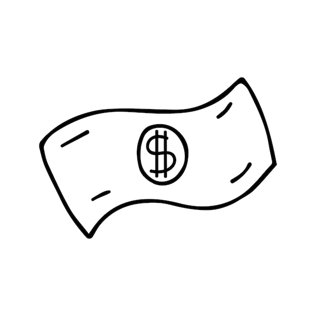 Нарисованная вручную долларовая банкнота