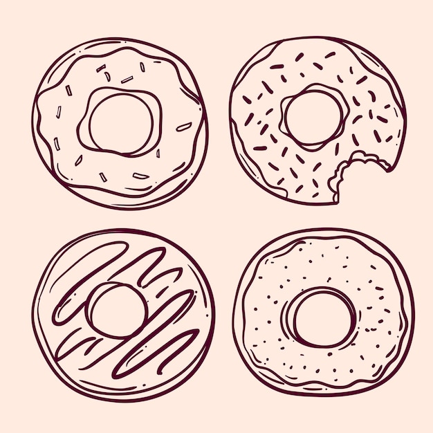 Vector hand drawn donut