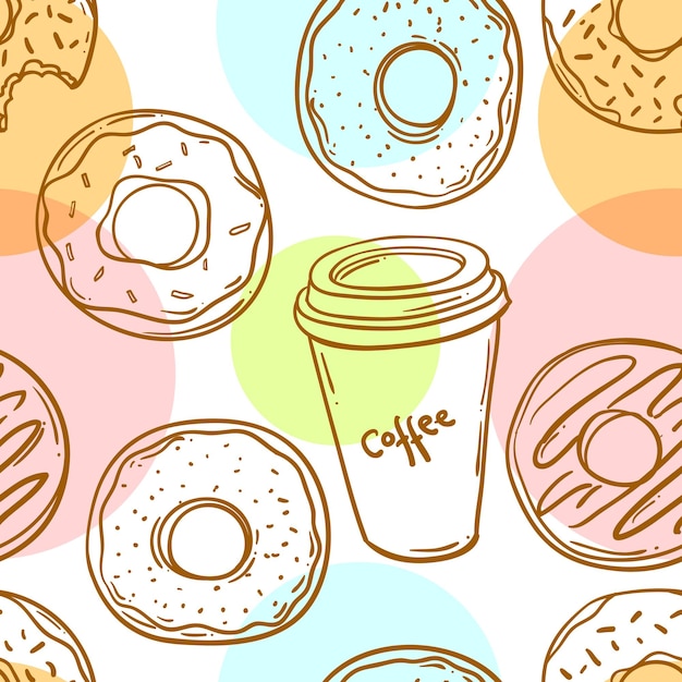 Vector hand drawn donut