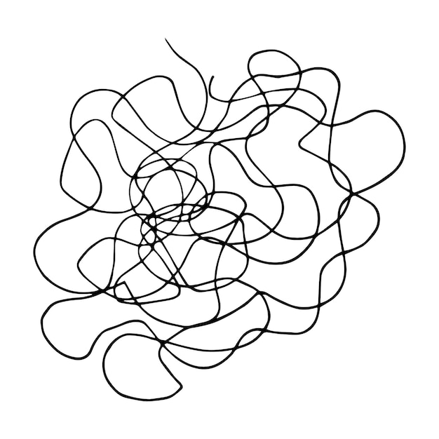 Hand drawn doodle abstract tangled scribble Vector random chaotic lines