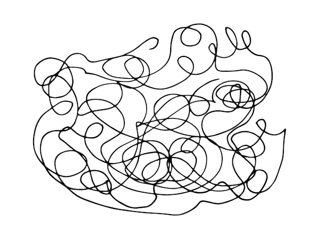 Hand drawn doodle abstract tangled scribble Vector random chaotic lines