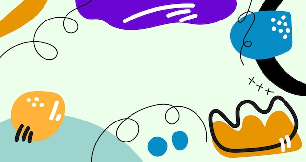 Hand drawn Doodle background with abstract Modern pattern bright color creative trendy random line