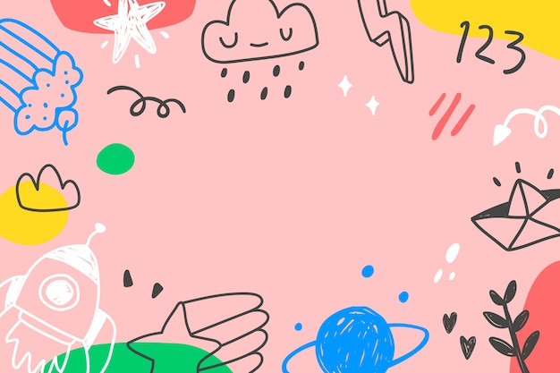 Vettore sfondo di doodle disegnato a mano