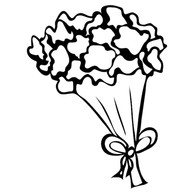 Hand drawn doodle bouquet of flowers for the holiday