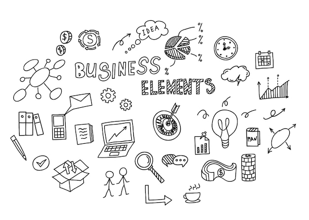 Vector hand drawn doodle of business element vector illustration