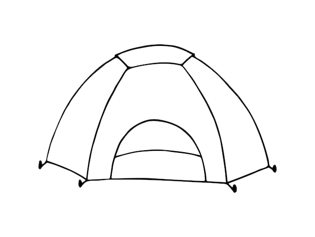 Vector hand drawn doodle camp tent vector clipart