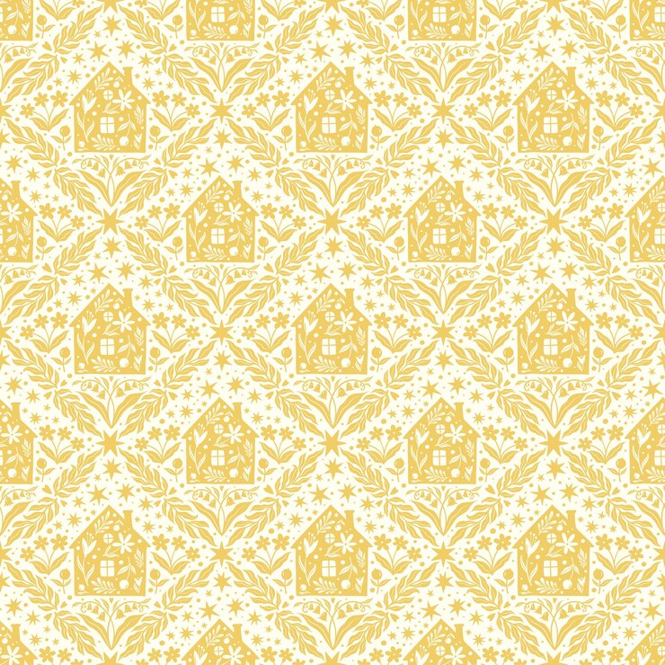 Vector hand drawn doodle cartoon houses and flower silhouette seamless pattern cute house seamless texture