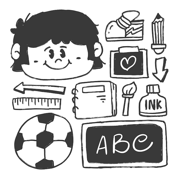 Vector hand drawn doodle cartoon illustration design back to school