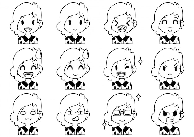 hand drawn doodle collection cute cartoon