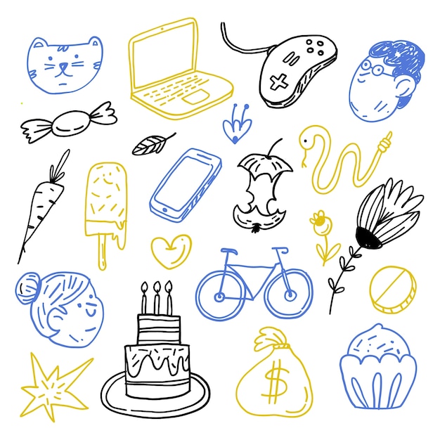 Vector hand drawn doodle elements collection