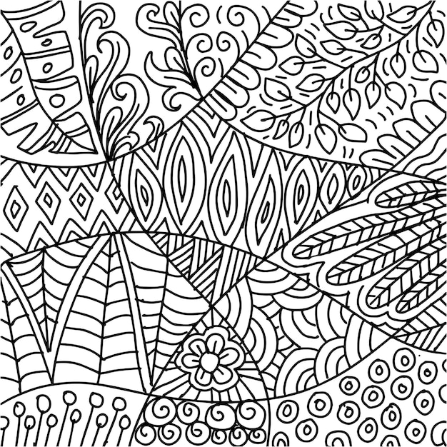 Hand drawn doodle floral ornament background