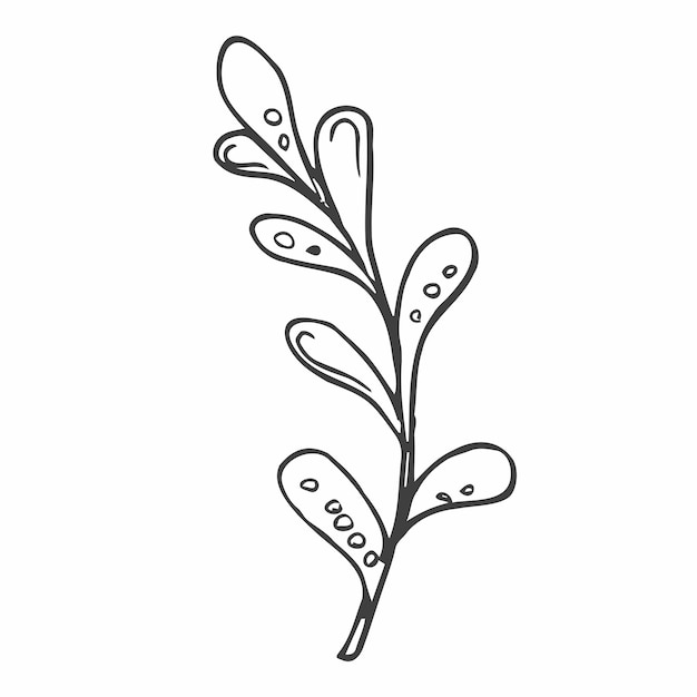 Hand drawn doodle flowers. Simple minimalist flower sketch