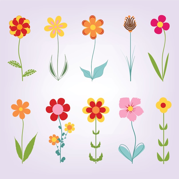 Vector hand drawn doodle flowers