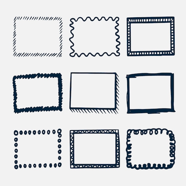 Vector hand drawn doodle frame collection