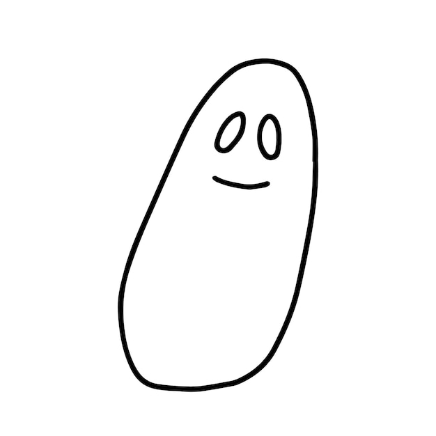 Hand drawn doodle ghost illustration Vector simple ghost sketch isolated