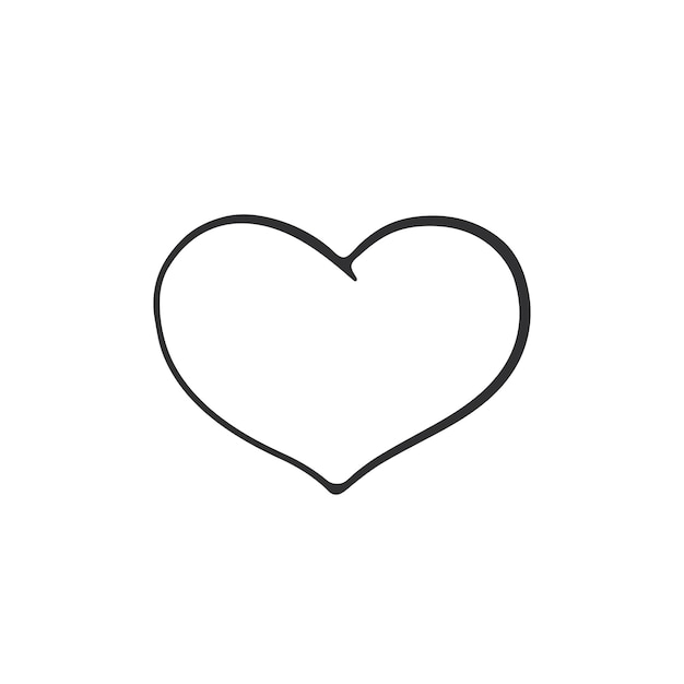 Vector hand drawn doodle of heart valentines day symbol cartoon sketch vector illustration