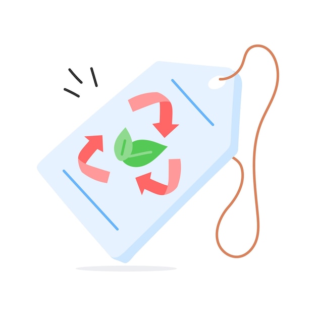 a hand drawn doodle icon of eco tag