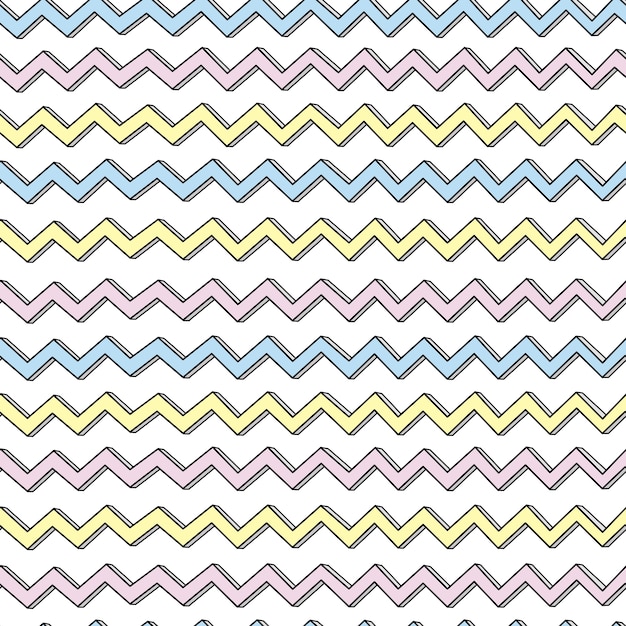 Vector hand-drawn doodle lines seamless pattern