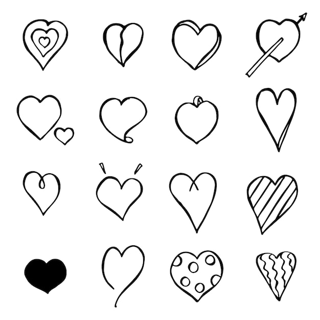 Vector hand drawn doodle love set vector decoration