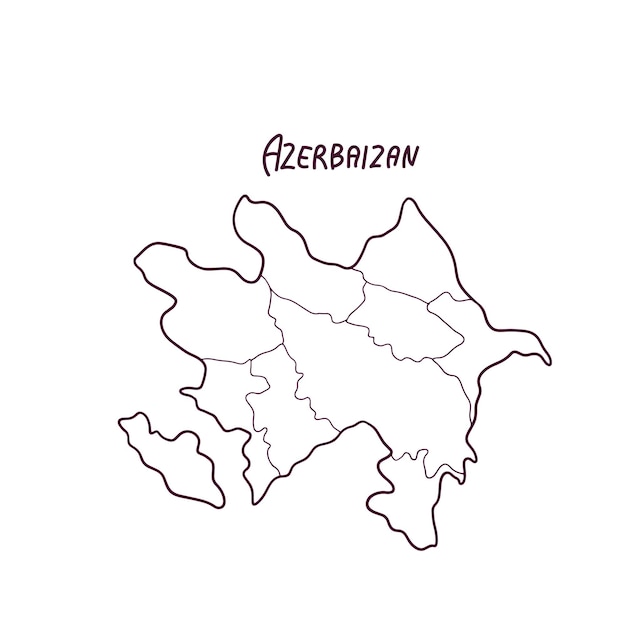 Hand drawn doodle map of azerbaijan vector illustration