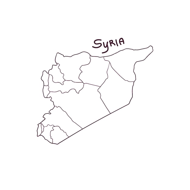 Hand Drawn Doodle Map Of Syria Vector Illustration