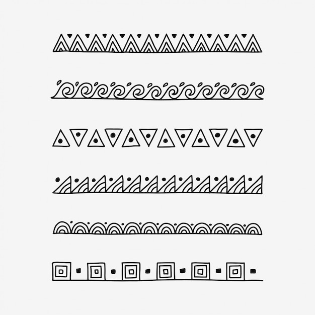 Hand Drawn Doodle Pattern Text Dividers