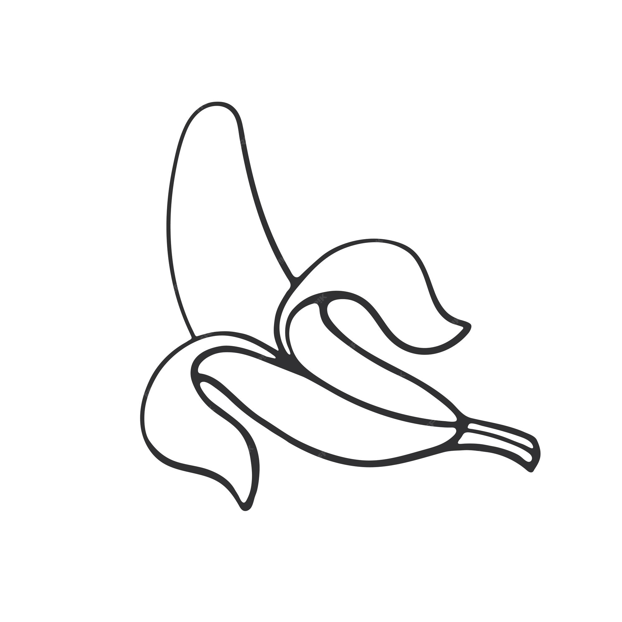 Premium Vector | Hand drawn doodle peeled banana cartoon sketch vector  illustration