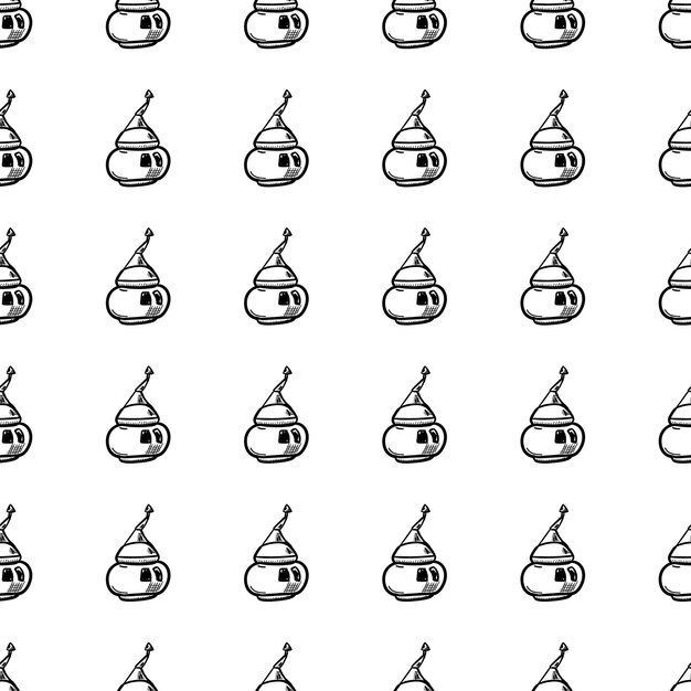 Hand drawn doodle seamless pattern oven icon. Black sketch. Sign symbol. Decoration element. Isolated on white background. Flat design. Vector illustration.