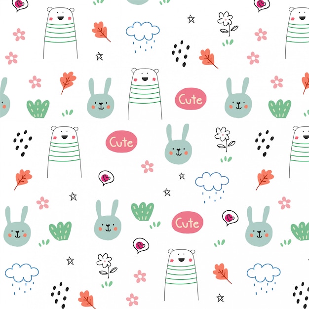 Vector hand drawn doodle seamless pattern