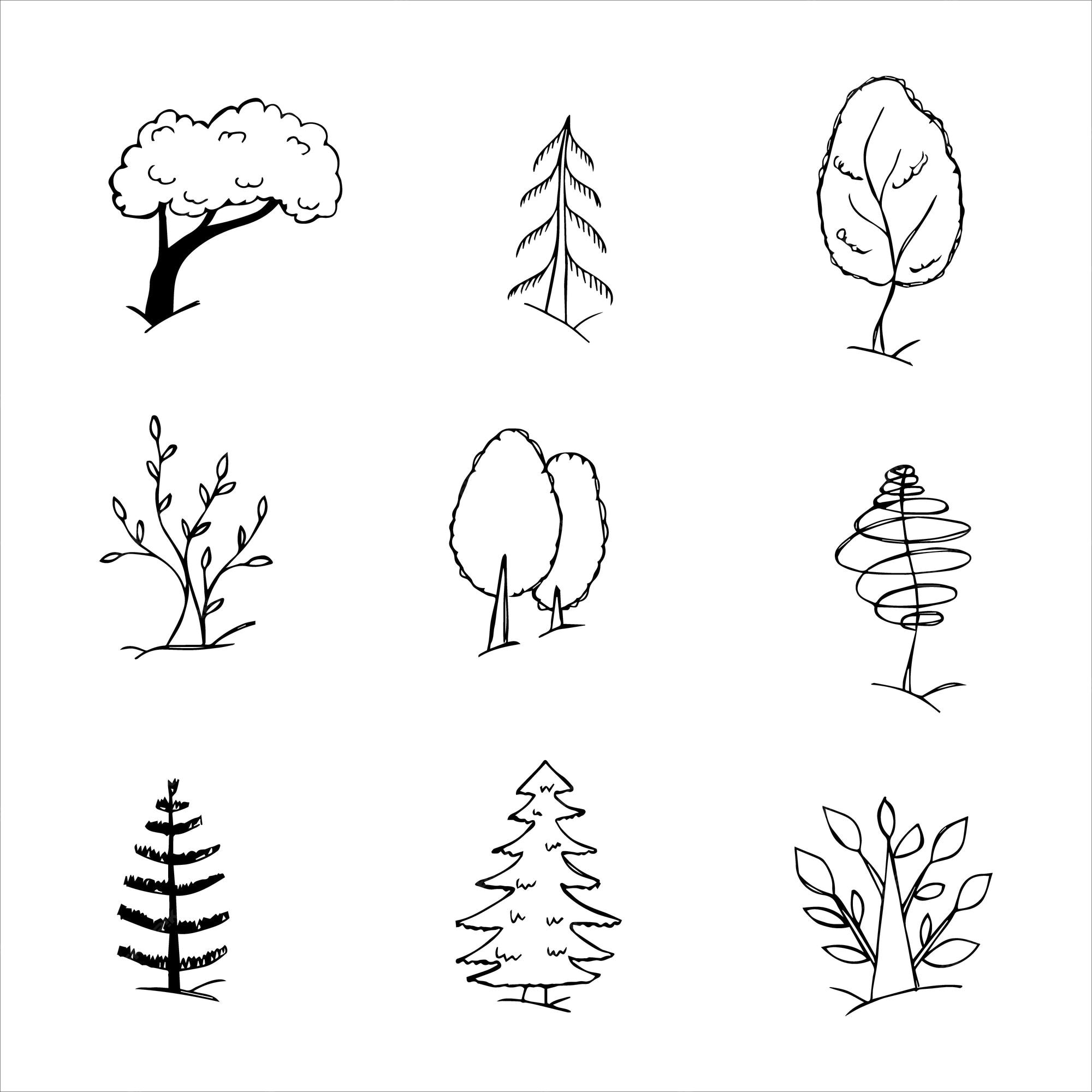 Tree Line Drawing Images - Free Download On Freepik