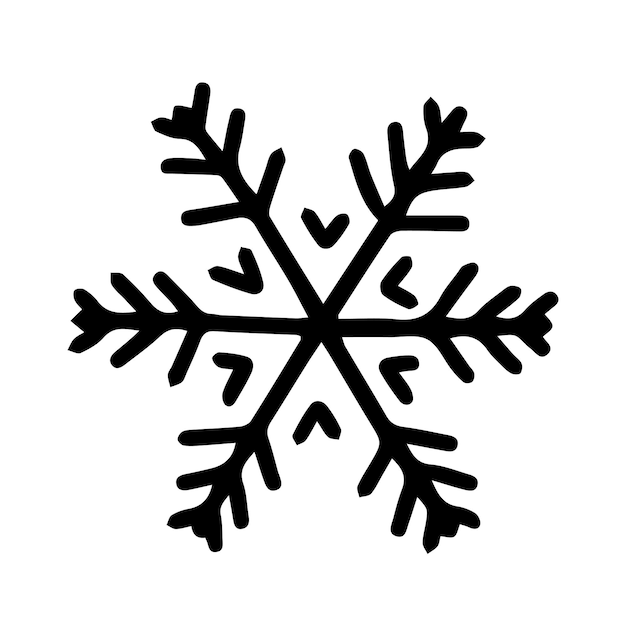 Vector hand drawn doodle snowflake illustration vector snowflake simple doodle